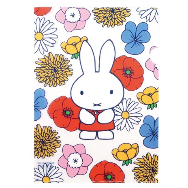 miffy ミッフィーフローラル A4 クリアホルダー ファイル ホワイト