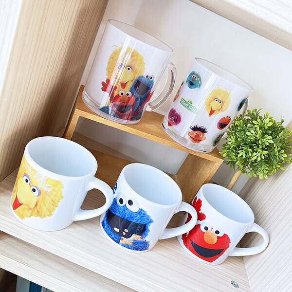 セサミストリート フェイス ガラスマグカップ コップ 日本製