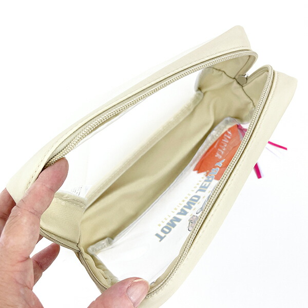 トムとジェリー クリアスクエアポーチ (ベージュ) トラベルグッズ 旅行