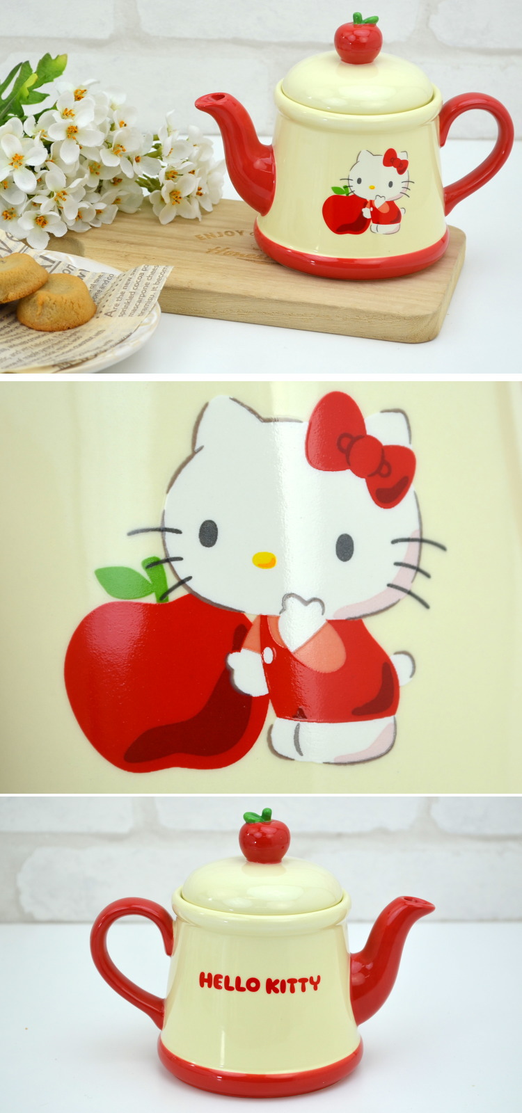 楽天市場】ティーポット リンゴ ハローキティ サンリオ 茶こし付き