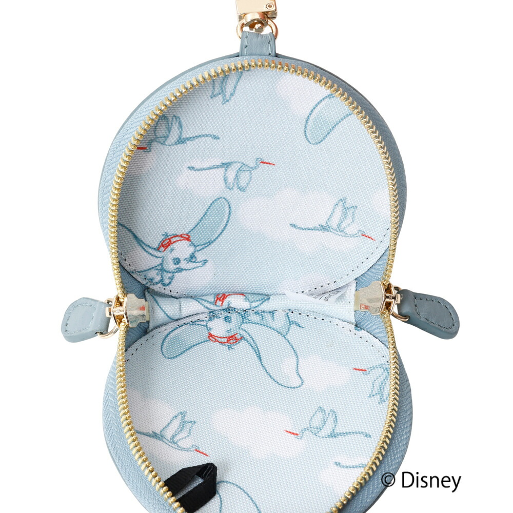 Disney ダンボ DUMBO デザイン レザー / 牛革 / 本革 / ラウンドポーチ