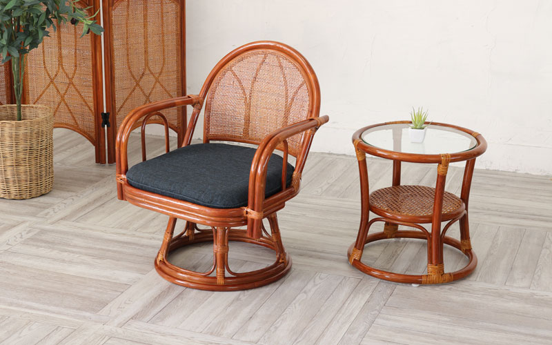 楽天市場】【店内全品P10倍☆2/19 20:00〜要エントリー】籐回転座椅子