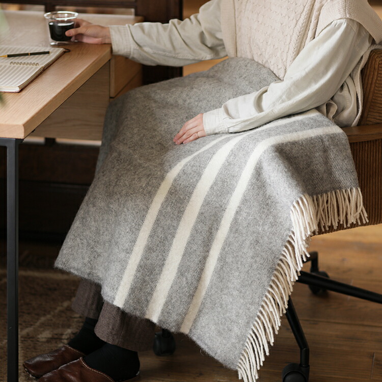 楽天市場】ウール ブランケット Silkeborg ダナーヤ ボーダー 130×200