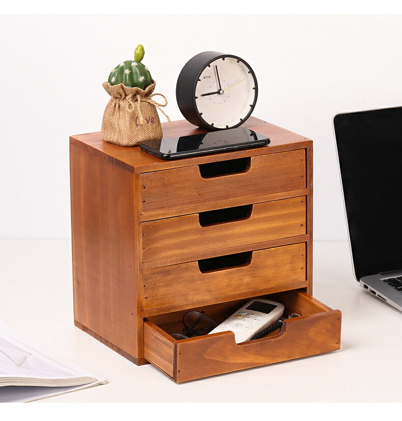 楽天市場】木製 卓上収納ボックス 引き出し 完成品 全2色 おしゃれ
