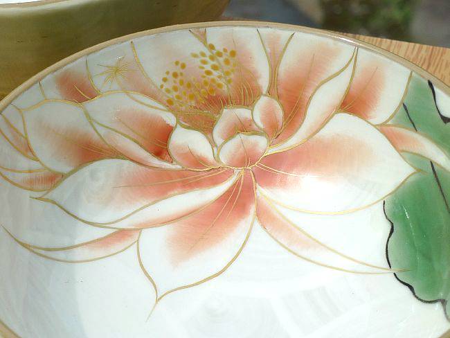 未使用】清水焼 京焼 陶葊 陶あん 深皿 月下美人 未使用】清水焼京焼陶