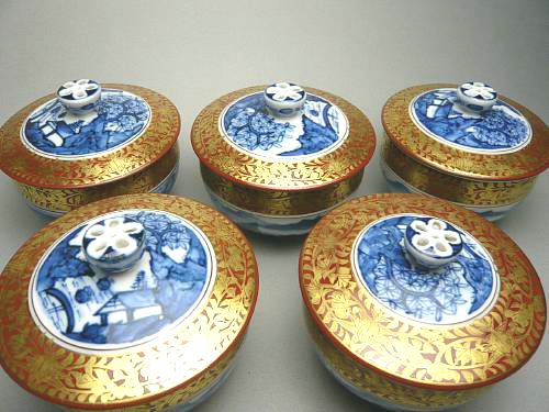 金襴青華山水汲出碗 五座五重 - 京焼清水焼 松韻堂