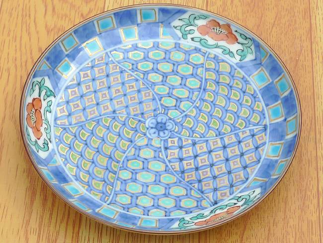 淡彩古紋四寸皿 昭阿弥 - 京焼清水焼 松韻堂