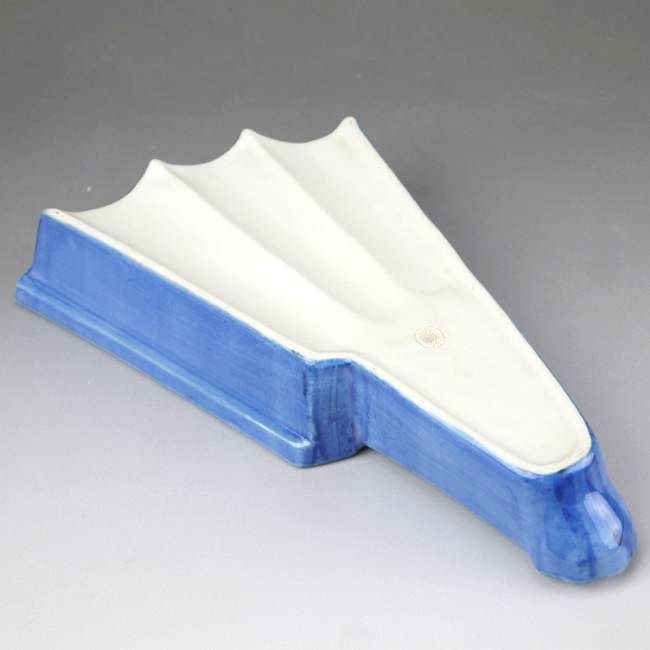 染付扇面向付 半開扇 昭阿弥 単品 - 京焼清水焼 松韻堂