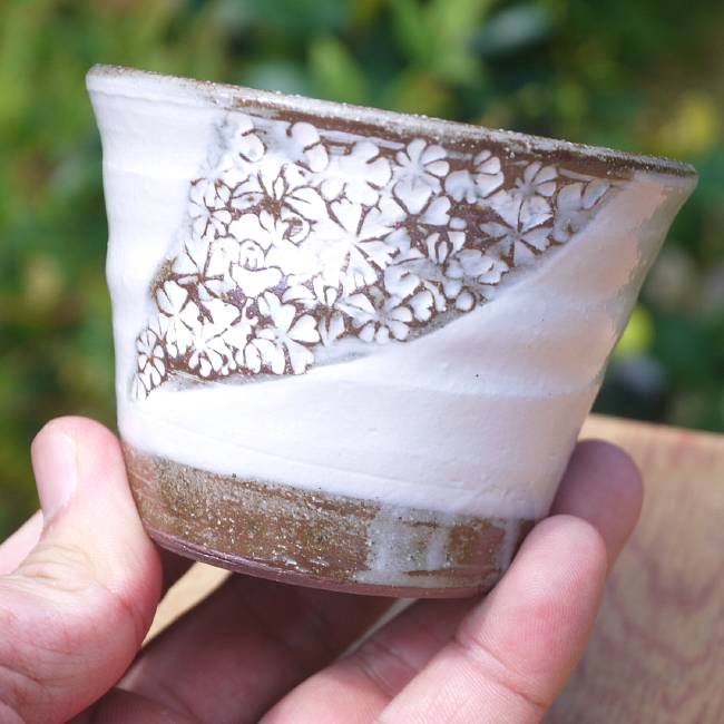 四季印華そば猪口 清泉 - 京焼清水焼 松韻堂