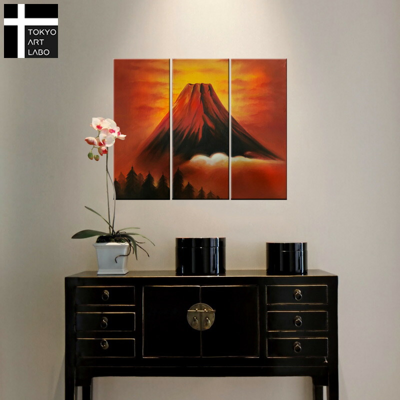 楽天市場】【2/20 限定クーポン】 【Sサイズ】絵画 赤富士 富士山