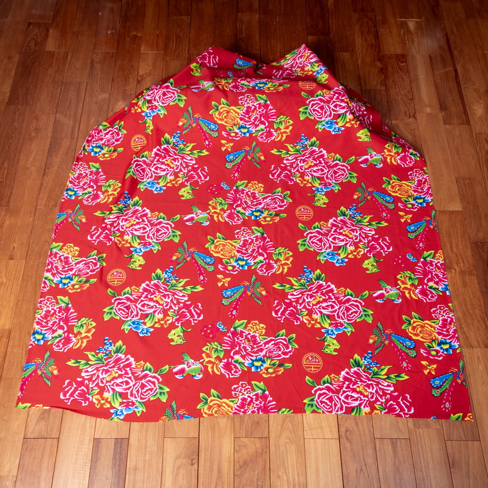 ◇【ヴィンテージ布・イタリア蚤の市購入】レトロフラワー柄