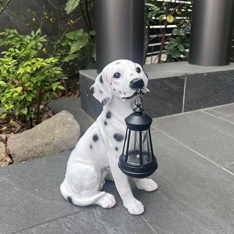 犬 ランタン ダルメシアン 高さ34m ガーデン オブジェ オーナメント