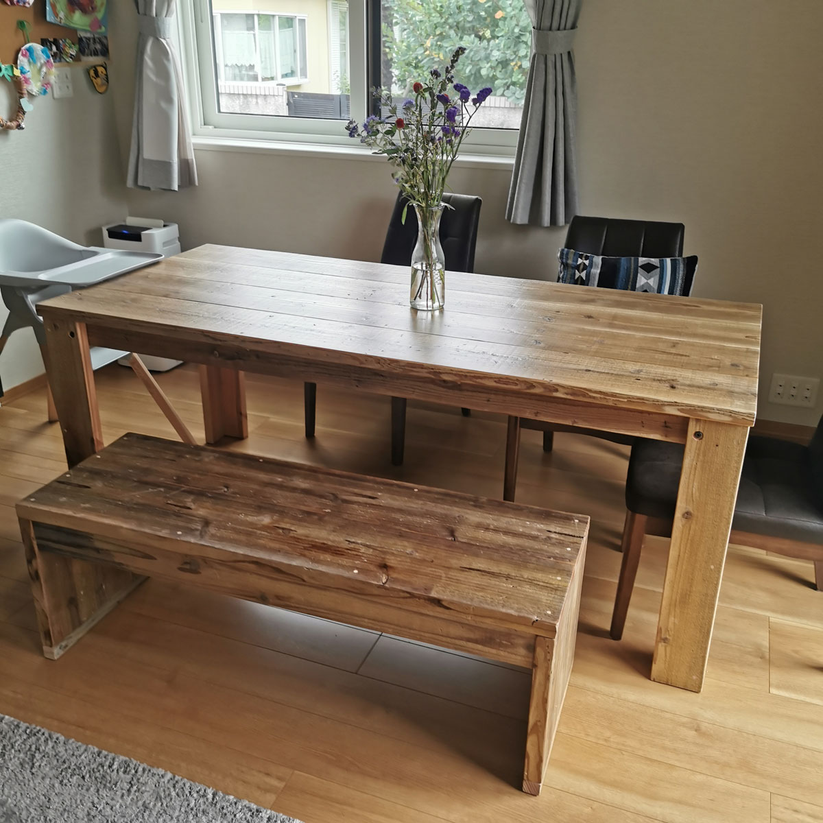 WOODPRO本店】OLD ASHIBA（足場板古材）ベンチシェルフ