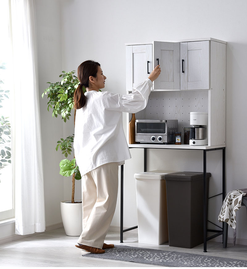 キッチン収納 ゴミ箱上オープンラック クイエール｜ユニットシェルフ