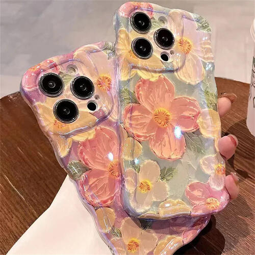 楽天市場】iPhone ケース カバー 油絵 レトロ 花 ひまわり ウェーブ
