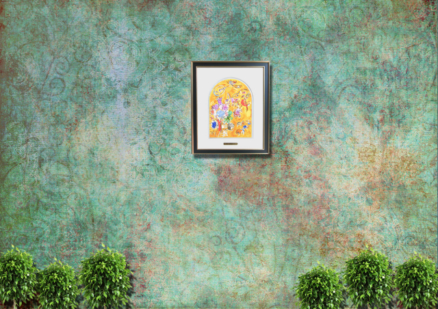 シャガール「ヨセフ族」エルサレムウィンドウ・1962年・リトグラフ額寸