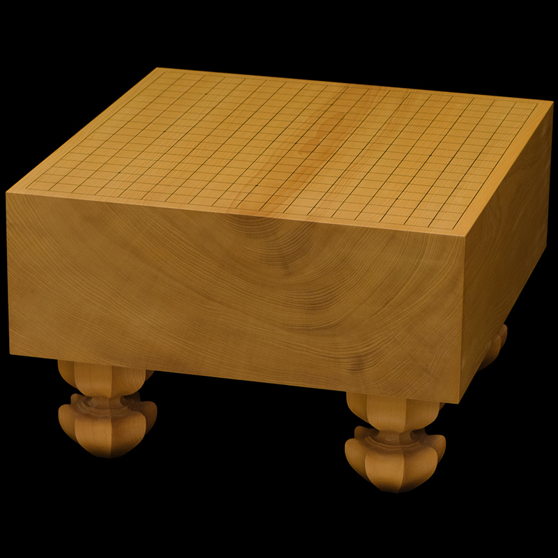 国産本榧足付碁盤 5寸2分（木裏） ga50044 | 前川榧碁盤店