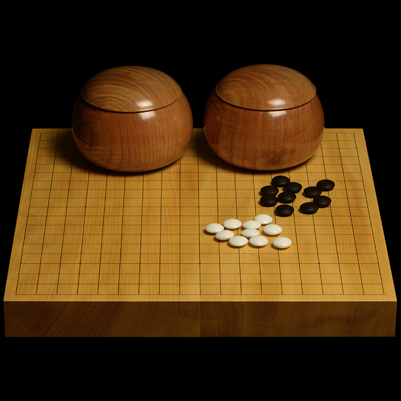 本榧1.5寸卓上碁盤セット（ハギ盤・上） | 前川榧碁盤店