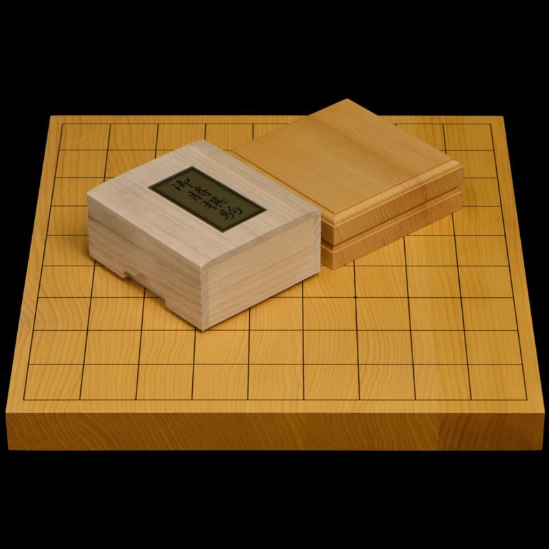本榧1寸卓上将棋盤セット（ハギ盤・上） | 前川榧碁盤店