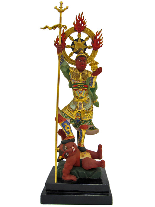 毘沙門天 （極彩色）の木彫仏像