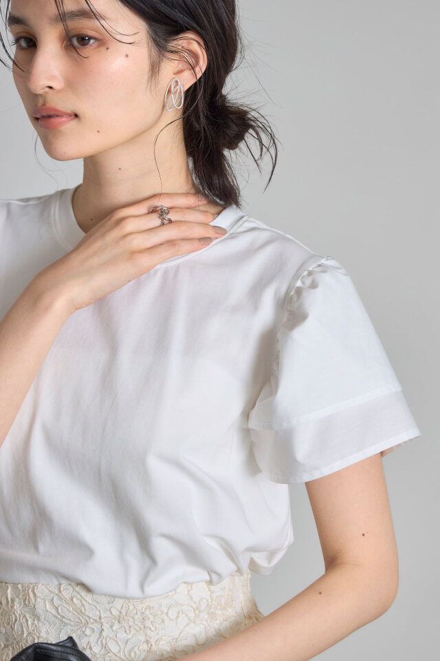 フリルスリーブTシャツ