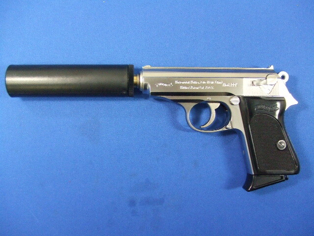 マルシンHWモデルガンワルサーPPKサイレンサー、レアグリップ付J