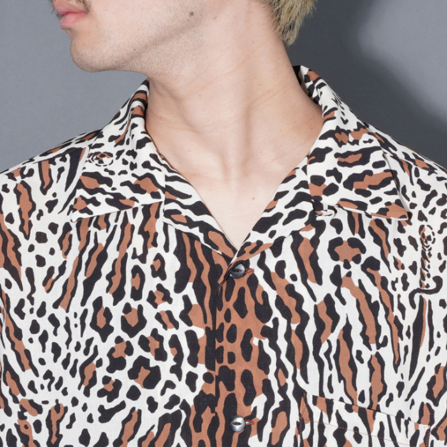 GSV6108 /「LEOPARD DAGGER - L/S SHIRTS / IVORY」レオパード柄L/Sシャツ