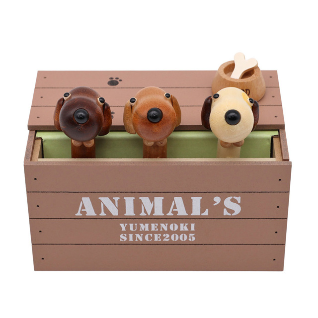 東洋音響 ゆめの木 オルゴール 18弁 TM231-A 木箱アニマルズ 犬 モカ