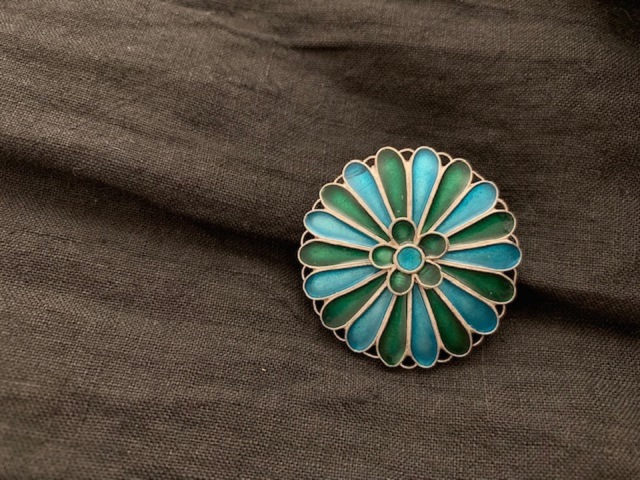 韓国伝統七宝焼＊花ブローチ＆チョーカー by hal （B762-19 )