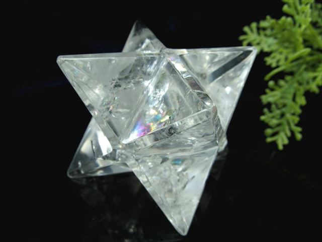 虹入り 天然水晶 マカバスター 最大幅約39mm 104.0g 精神と肉体の調整