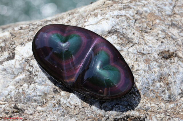 レインボーオブシディアン/ダブルハート(A536)