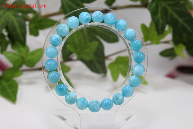 一連ブレスレット【高品質ラリマー】/8mm(C882)