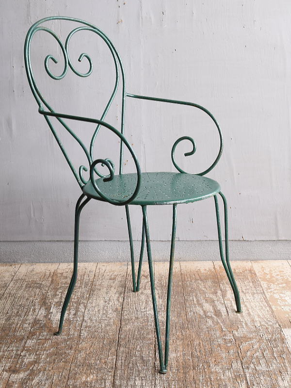 フレンチ アンティーク アイアンガーデンチェア ガーデニング 11902