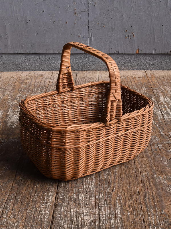 イギリス アンティーク バスケット 籐かご ガーデニング 12690