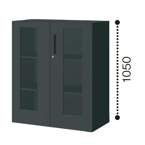 コクヨ KOKUYO エディア〈ブラックタイプ〉H1050タイプ 両開き扉 上