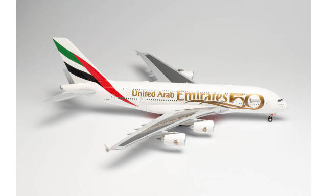herpa wings 1/200 (プラスチック製) A380 エミレーツ航空 UAE 50th