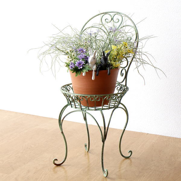 プランター おしゃれ アイアン チェアー型 椅子 イス フラワーラック
