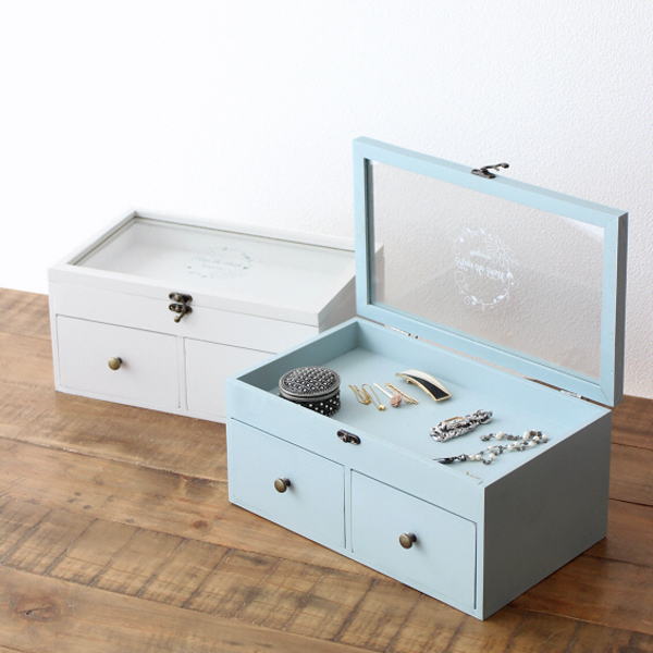 アクセサリーケース 木製 ガラス 小物入れ かわいい 可愛い おしゃれ