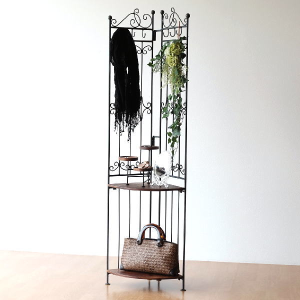 コーナーラック おしゃれ アイアン コーナーシェルフ アイアンとウッド