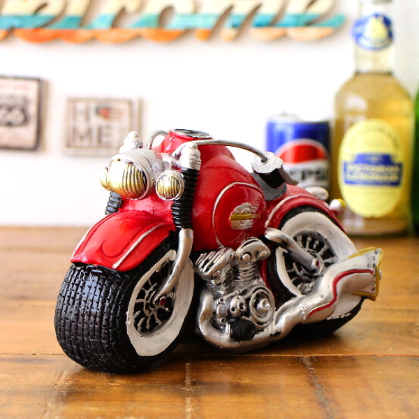 貯金箱 バイク 置物 オブジェ おしゃれ かわいい 500円玉 オートバイ