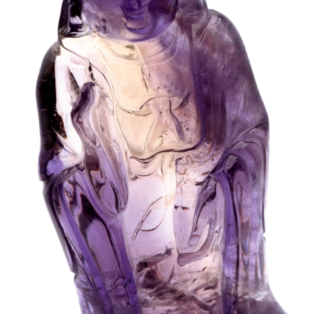 アメジスト 観音様 置き物 171g ブラジル バイーア州産 アメトリン 紫