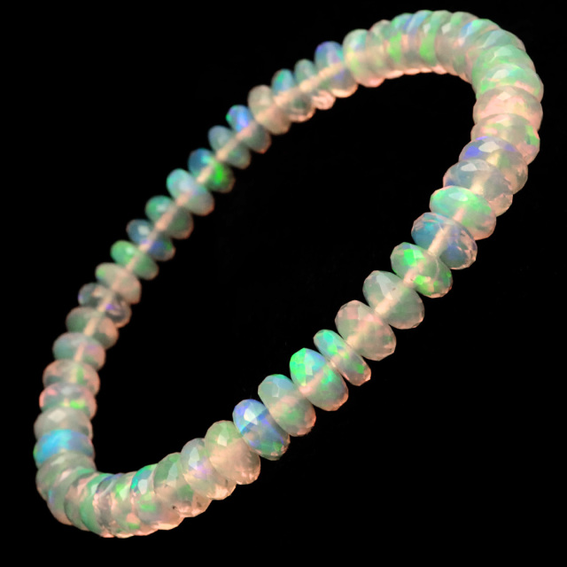 プレシャスオパール ブレスレット ボタンカット AAAAA 天然石