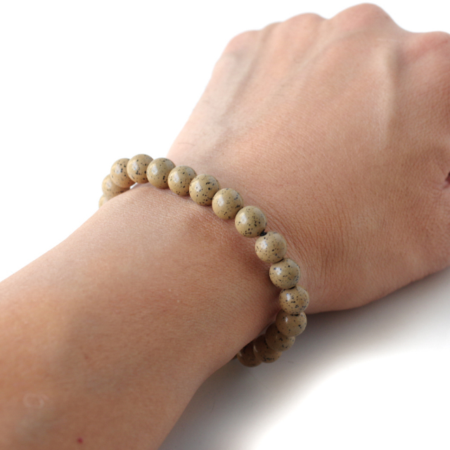 北投石 ブレスレット 8mm 橙色 台湾産 マイナスイオン測定済み