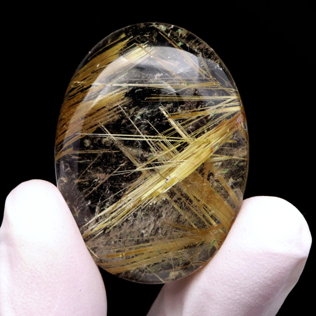 ゴールド ルチルクォーツ ルース 裸石 19.3g AAAAAA 金針 水晶