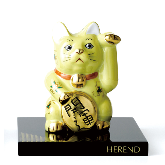 招き猫・イエロー] 左手 開運