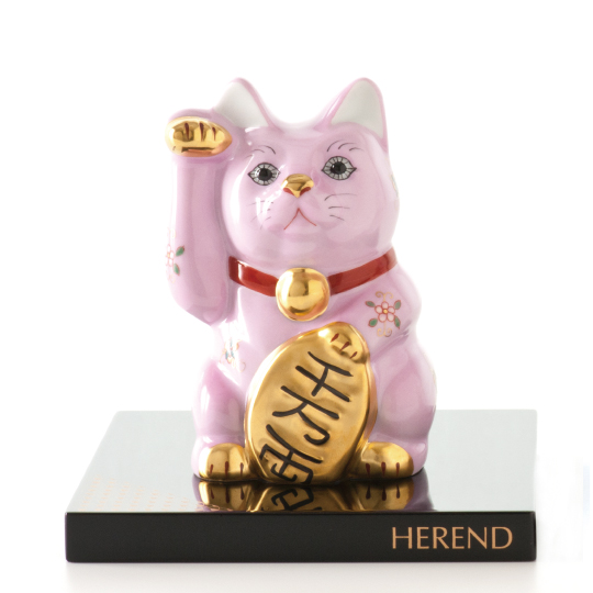 招き猫・ピンク] 左手 開運