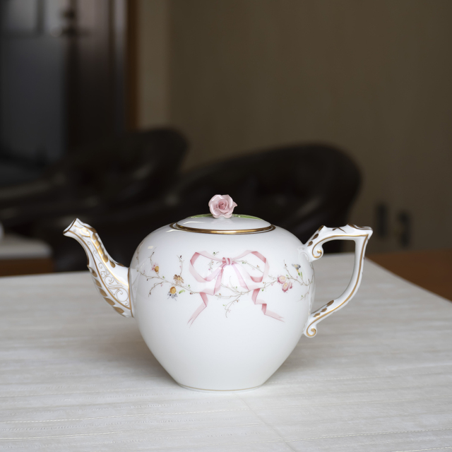 ヘレンドリボン・ローズドラジェ] ティーポット