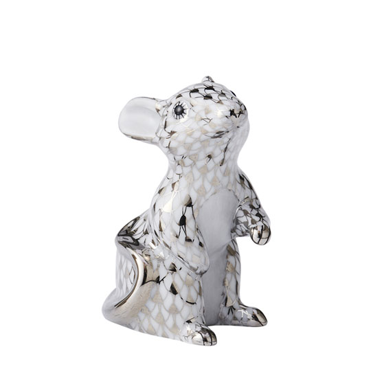 干支置物・ねずみ（プラチナ）