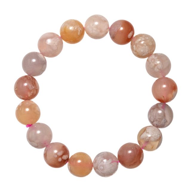 ブレスレット 桜瑪瑙（チェリーブロッサムアゲート） （マダガスカル産