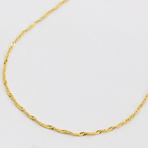 送料無料】【日本製】18金/K18 刻印 ネックレス スクリュー チェーン